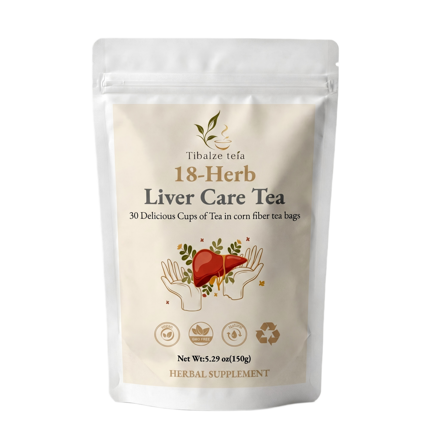 18-Herb Liver Care Tea - 30 Day Natural Detoxification & Vitality Plan (30 Bags) | Tiblaze teía