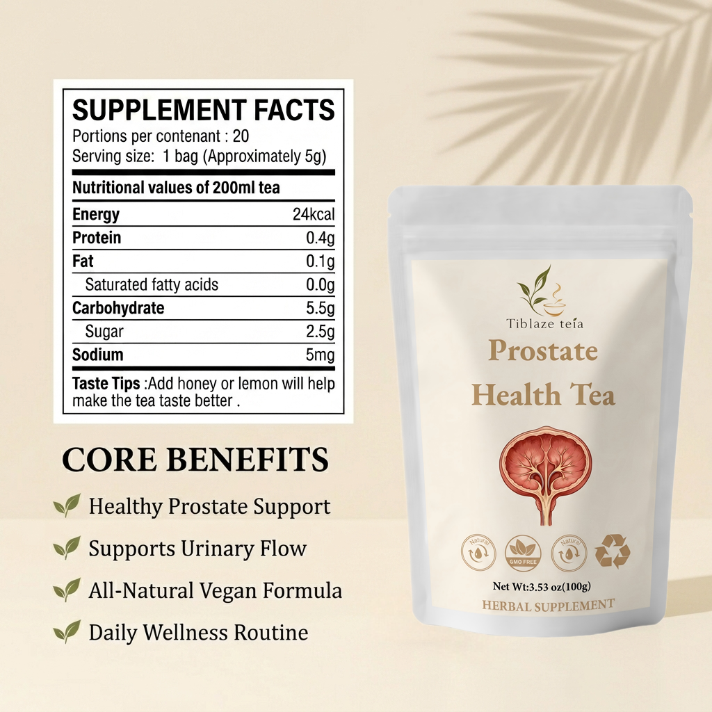 Natural Prostate Health Tea - 20 Day Urinary Comfort & Support Plan (20 Bags) | Tiblaze teía