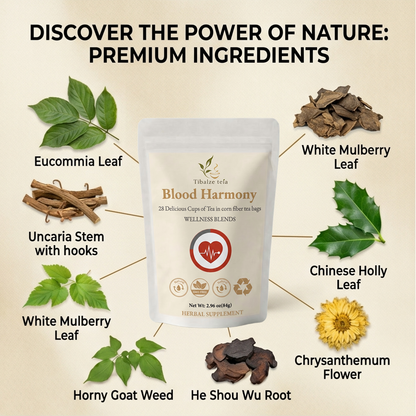 Premium Blood Harmony Tea - 28 Day Balanced Blood Wellness Plan (28 Bags) | Tiblaze teía