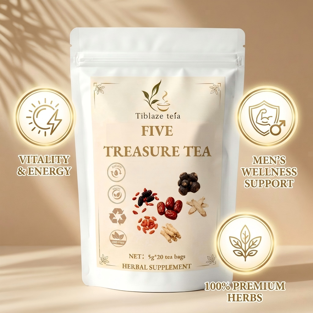 Premium Five Treasure Tea - Men's Wellness, Vitality & Energy Plan (20 Bags) | Tiblaze teía