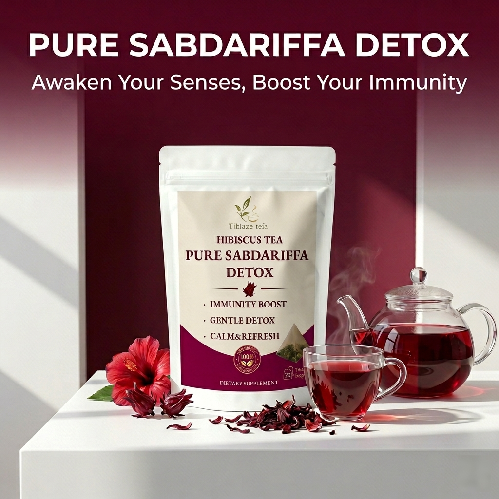 Pure Sabdariffa Hibiscus Detox Tea - 20 Day Routine (20 Bags) | Tiblaze teía