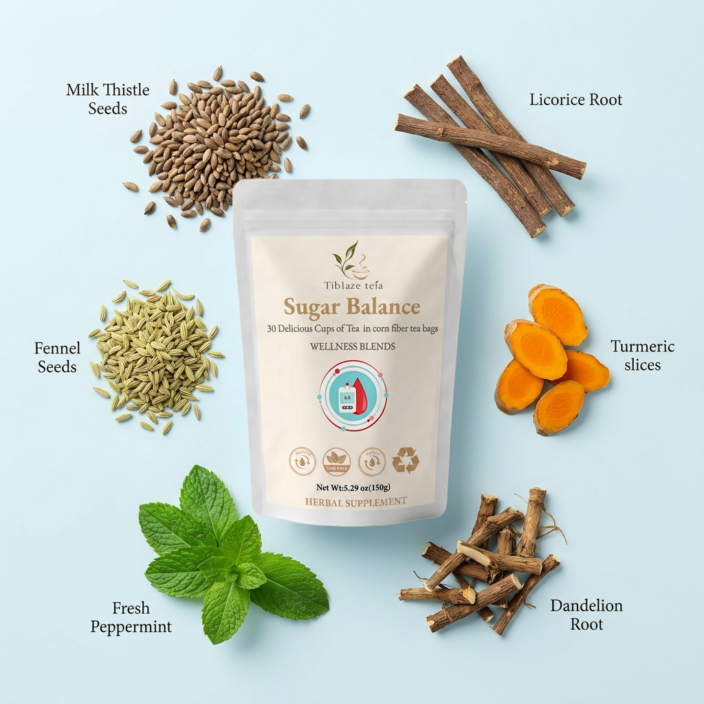 Premium Sugar Balance Tea - 30 Day Wellness Blends Plan (30 Bags) | Tiblaze teía