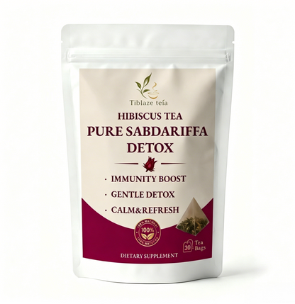 Pure Sabdariffa Hibiscus Detox Tea - 20 Day Routine (20 Bags) | Tiblaze teía