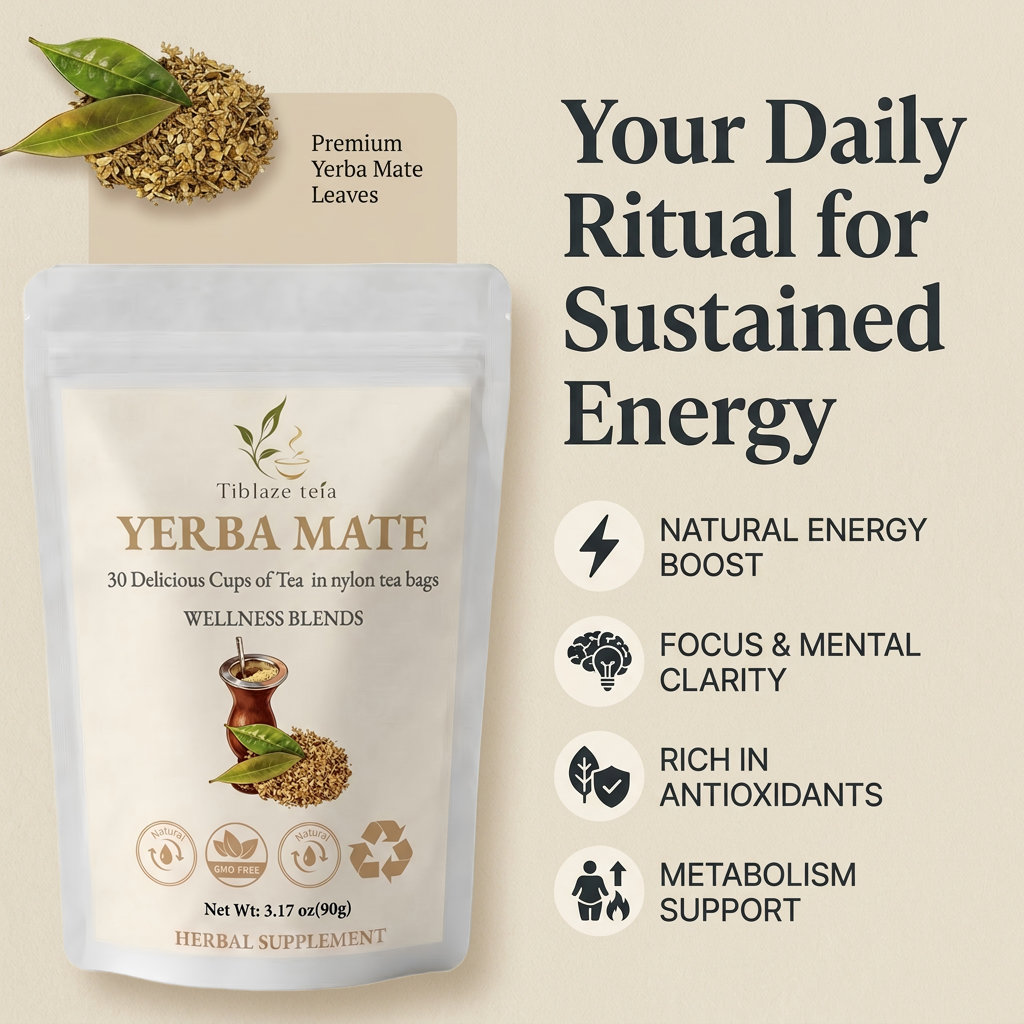 Organic Yerba Mate Tea - 30 Day Energy Plan (30 Bags) | Tiblaze teía