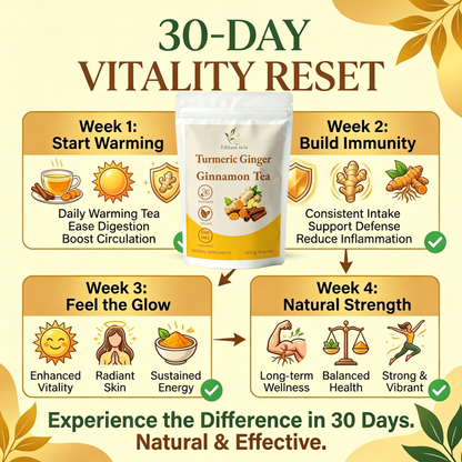 Premium Organic Turmeric Tea - 30 Day Vitality Plan (30 Bags) | Tiblaze teía