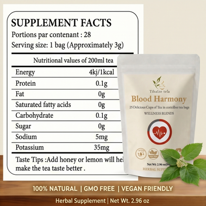 Premium Blood Harmony Tea - 28 Day Balanced Blood Wellness Plan (28 Bags) | Tiblaze teía