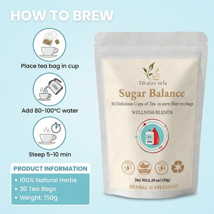 Herbal tea bag brewing instructions with fresh hot water