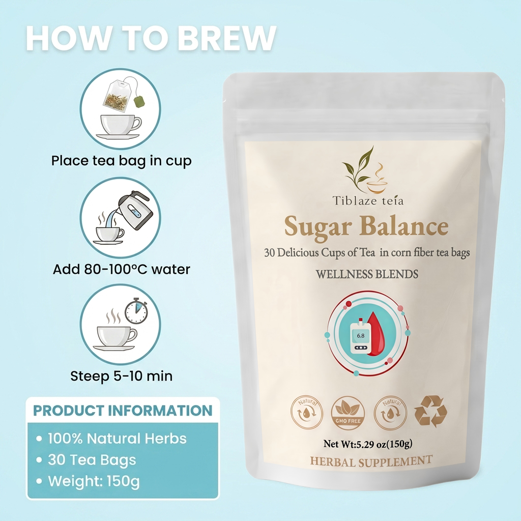 Premium Sugar Balance Tea - 30 Day Wellness Blends Plan (30 Bags) | Tiblaze teía