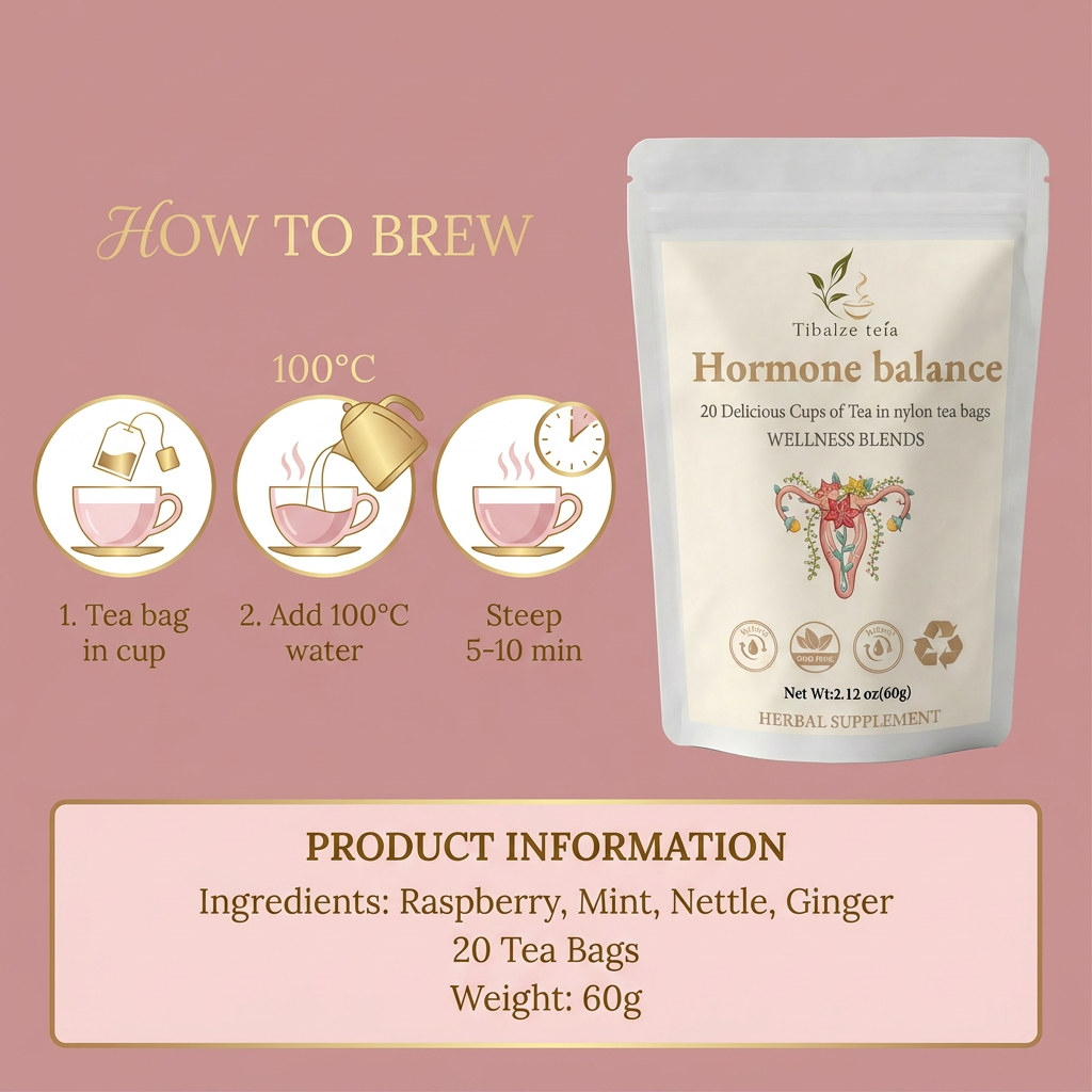 Premium Hormone Balance Tea - 20 Day Monthly Comfort & Equilibrium Plan (20 Bags) | Tiblaze teía