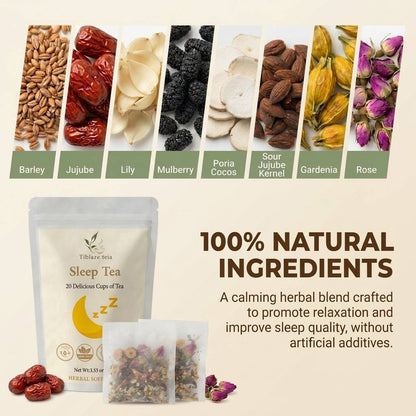 Premium Herbal Sleep Tea - 20 Day Nighttime Relaxation Plan (20 Bags) | Tiblaze teía