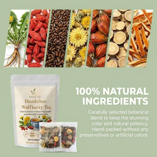 Premium Dandelion Wolfberry Tea - 12 Tea Bags (120g) | Tiblaze teía