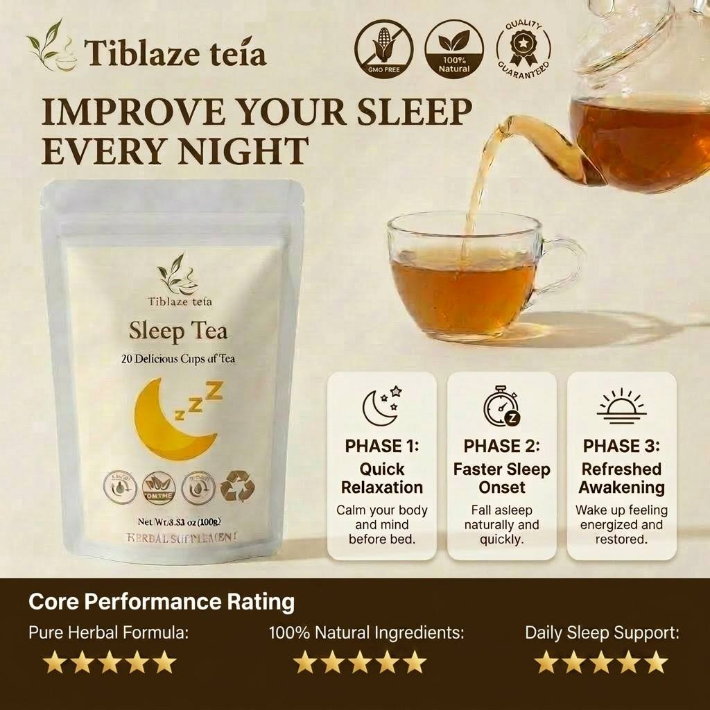 Premium Herbal Sleep Tea - 20 Day Nighttime Relaxation Plan (20 Bags) | Tiblaze teía