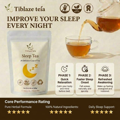 Premium Herbal Sleep Tea - 20 Day Nighttime Relaxation Plan (20 Bags) | Tiblaze teía