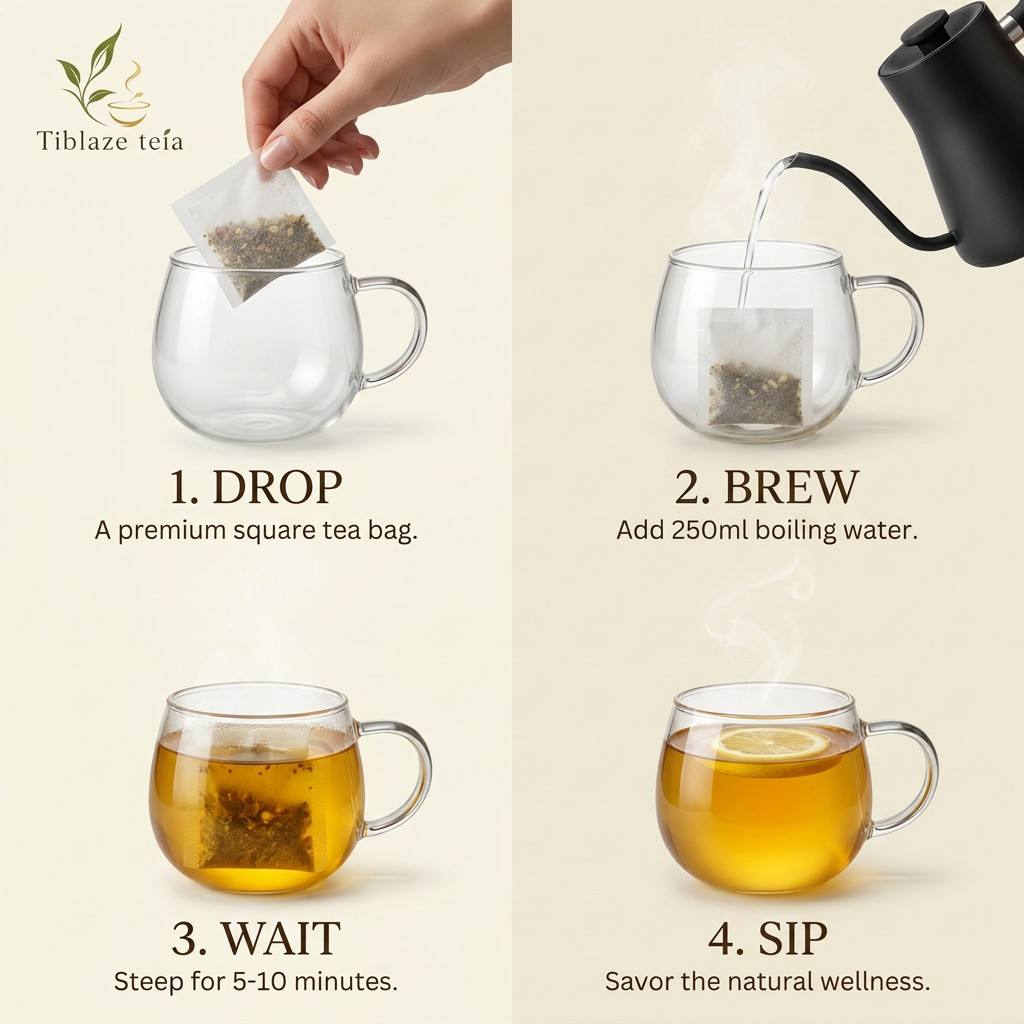 Premium Herbal Sleep Tea - 20 Day Nighttime Relaxation Plan (20 Bags) | Tiblaze teía