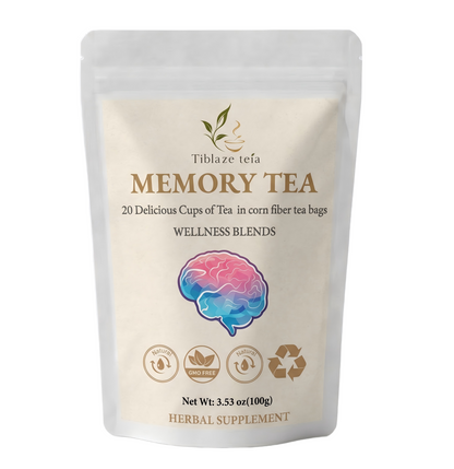Natural Memory Tea - Mental Clarity, Focus & Recall Plan (20 Bags) | Tiblaze teía