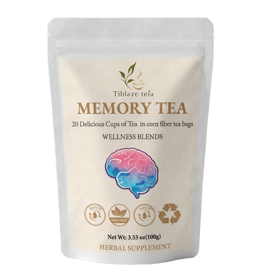 Natural Memory Tea - Mental Clarity, Focus & Recall Plan (20 Bags) | Tiblaze teía
